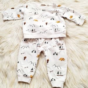 Mother's Promise baby 9-12 month forest print sweatshirt outfit